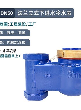 立式法兰水表上下进水工业大口径DN50 65 80 100耐高温防冻热水表