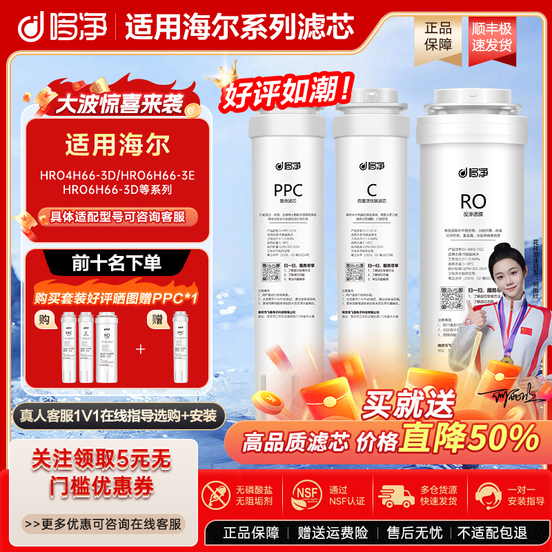 哆净滤芯适用海尔十寸净水器HRO2H58-3/HRO4H66-3AHRO4H66-3C滤芯