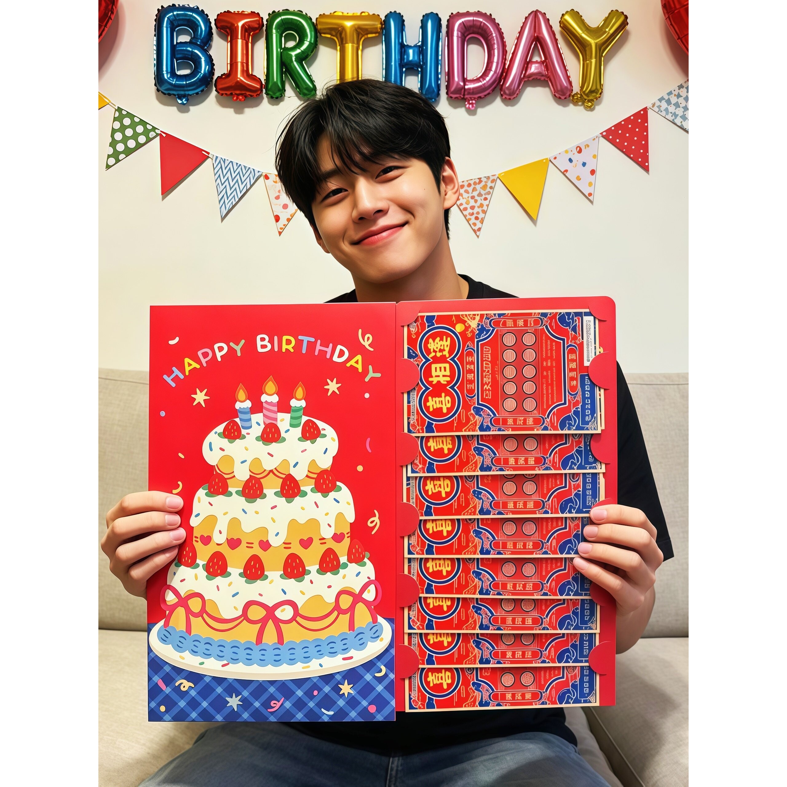 仪式感~生日快乐超大红包创意红包袋利是封26新款彩票红包送男友
