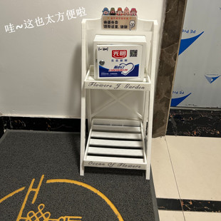 外卖置物架家门口专用快递放置台简约折叠置物架PP塑料落地收纳架