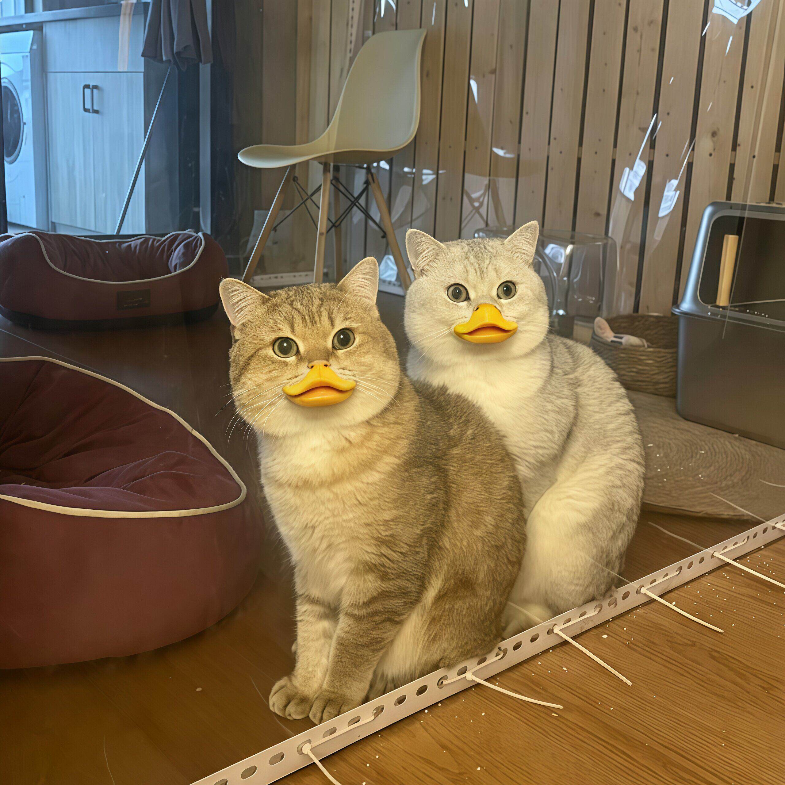 鸭嘴猫小黄鸭猫咪嘴套扁嘴鸭子宠物面罩趣味猫咪拍照出片神器可爱