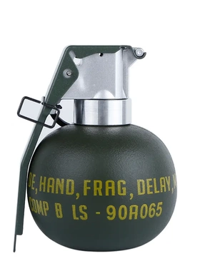 真金属M67手雷模型拉环军事手榴玩具军迷M18烟雾手弹闪光震撼弹
