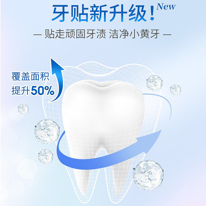 新品牙贴去黄洁白亮白牙齿贴片牙黄清洁牙白神器变白美白牙贴遮盖