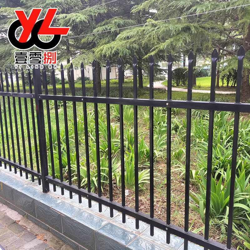 围墙锌钢护栏双横杆锌钢管公园隔离栏新农村建设社区围栏防护