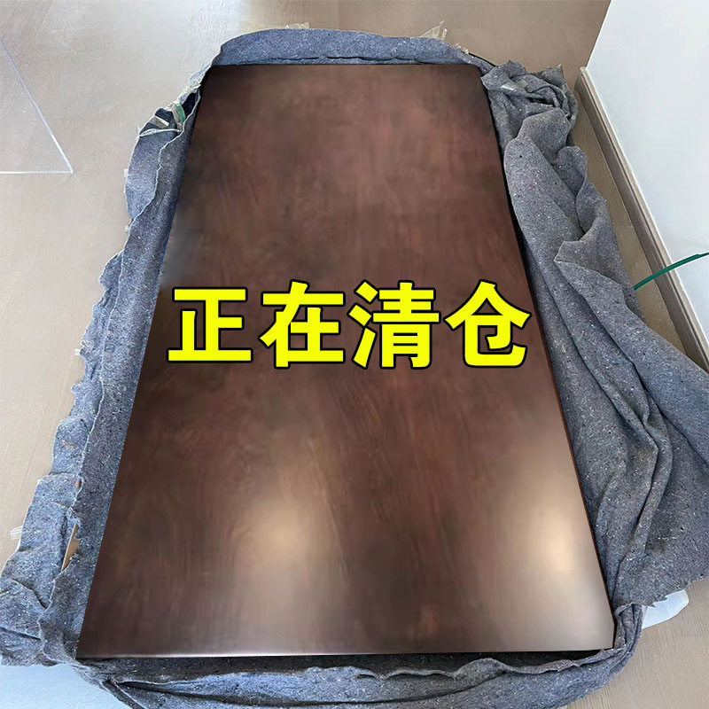黑檀实木茶桌胡桃木大板餐桌巴花办公会议桌天然整板原木茶台书桌