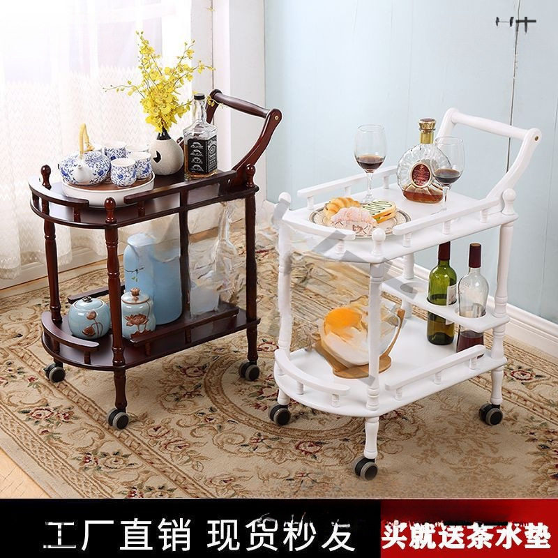 实木餐车酒店小推车酒水推车院手推车蛋糕车小吃车送餐车家用