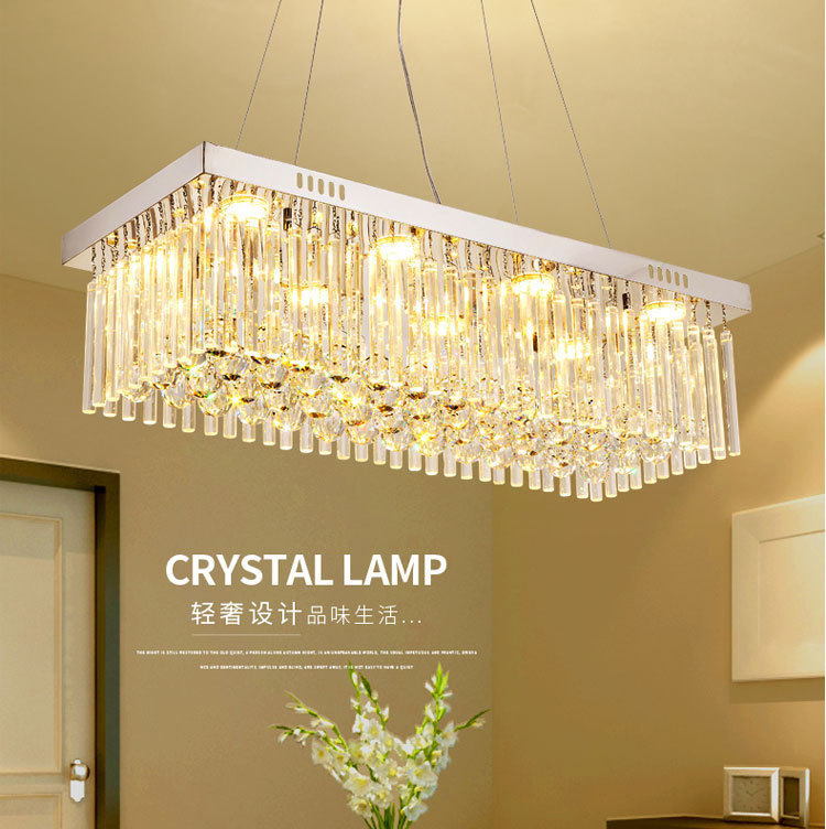 水晶吊灯客厅铁艺北欧灯具卧室灯欧式现代简约餐厅灯美式吊吸两用