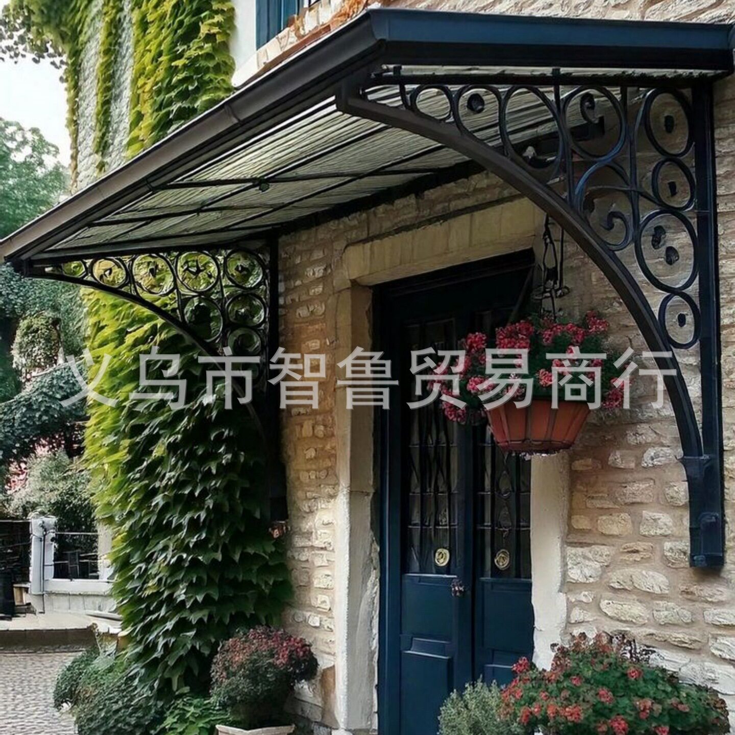 欧式简约阳台铁艺雨棚 防锈防腐窗户铁艺 遮阳棚坚固耐用挡雨棚