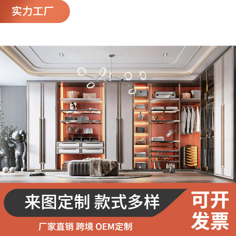 定制稳固移门公寓储物整体衣柜板式大容量拆装家用跨境卧室耐用多