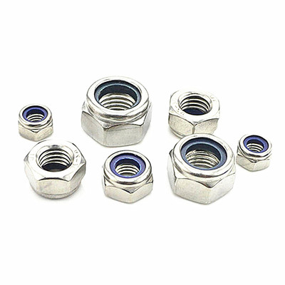 不锈钢DIN982加厚尼龙防松螺母 锁紧自锁螺丝帽M4M5M6M8M10M12M16