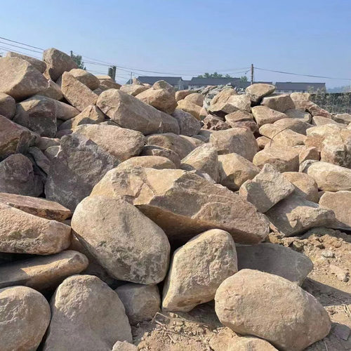 黄石河坡驳岸挡土黄石批发园林工程景观石大型景观假山