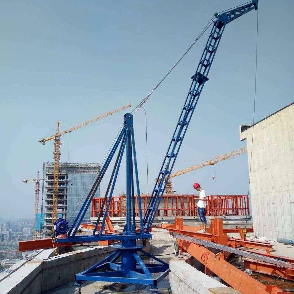 装车卸货用小型简易起重机5-8米加长臂钢结构鸡公吊1吨桅杆吊机