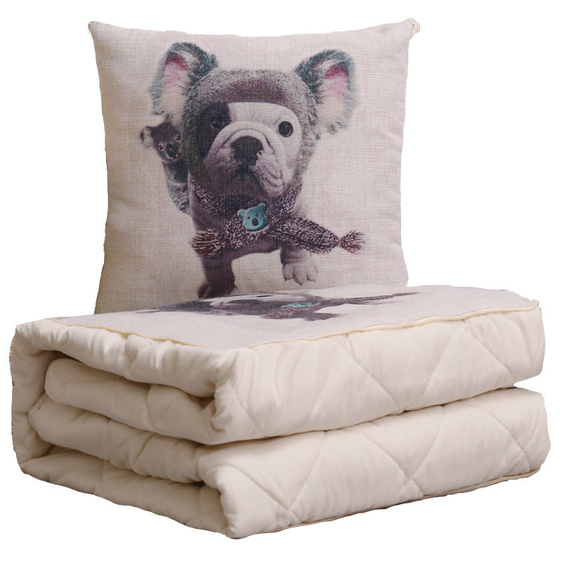 抱枕被子两用多功能个性可爱空调被午睡枕头汽车办公室折叠腰靠枕