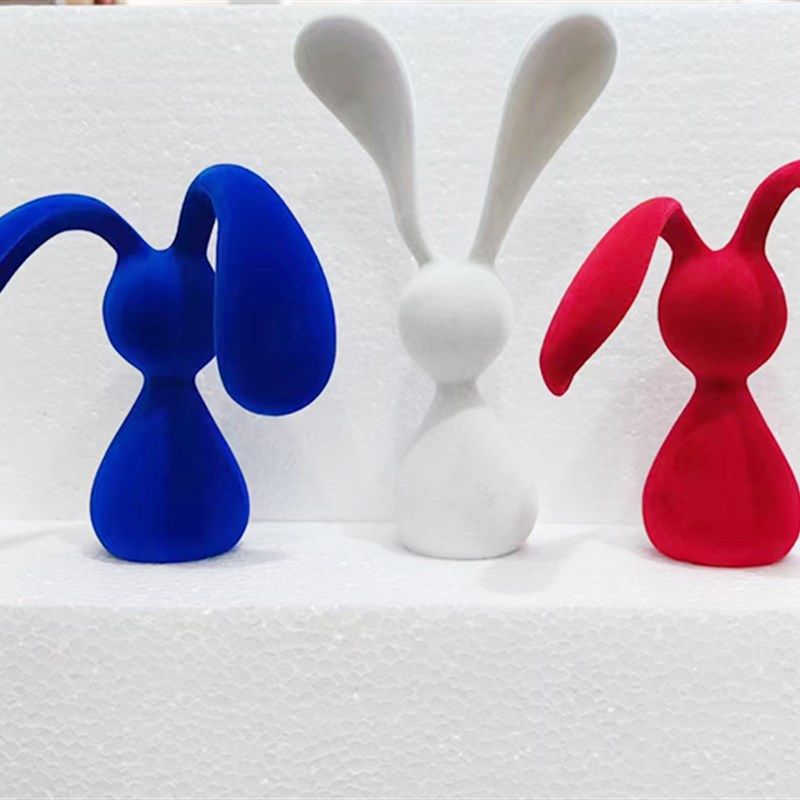 克莱因蓝卡通长耳弯耳兔子客厅酒柜电视柜入户玄关轻奢风装饰摆件,家居饰品,装饰摆件,淘宝优惠券,粉丝福利购,淘宝优惠卷