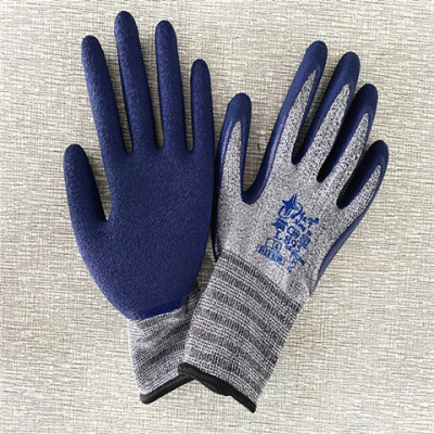 星宇红宇掌中星L895劳保手套高弹力灰纱防滑发泡耐磨不臭手手套