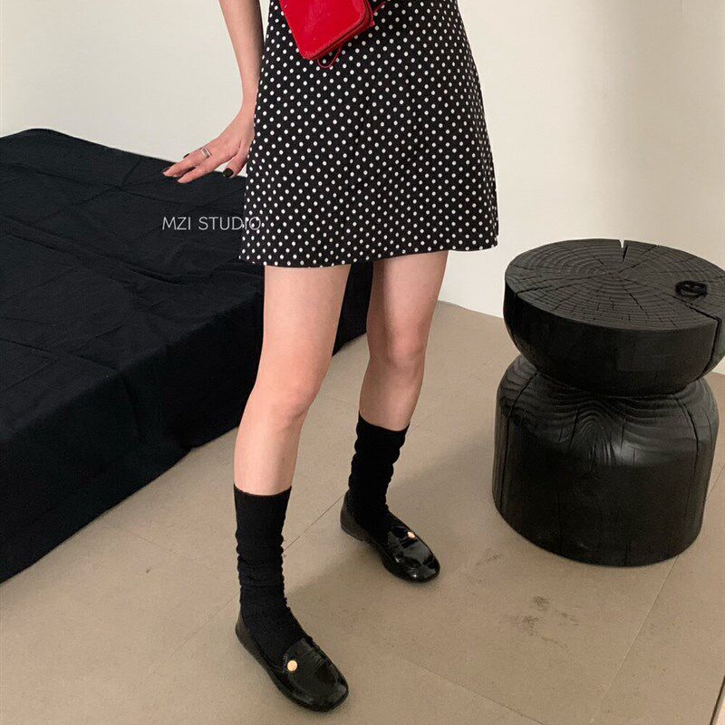 大码复古红色波点半身裙女2024春夏季法式半裙小个子a字包臀短裙