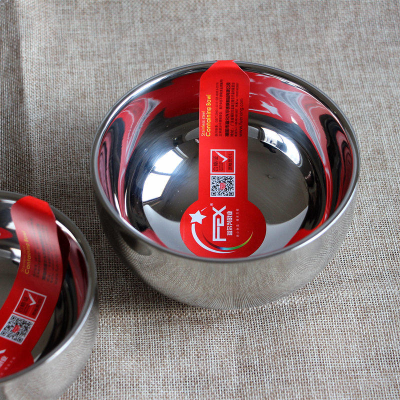 富尔兴特厚304不锈钢辅食小碗双层加厚防烫饭碗小号汤面碗11-14cm