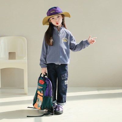 utouto大耳象女童侧口袋小标牛仔裤2025春季新款儿童时髦洋气休闲