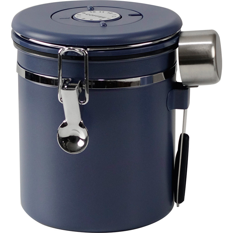 三汀不锈钢咖啡豆保存密封罐大单向排气收纳储存保鲜瓶奶粉带量勺