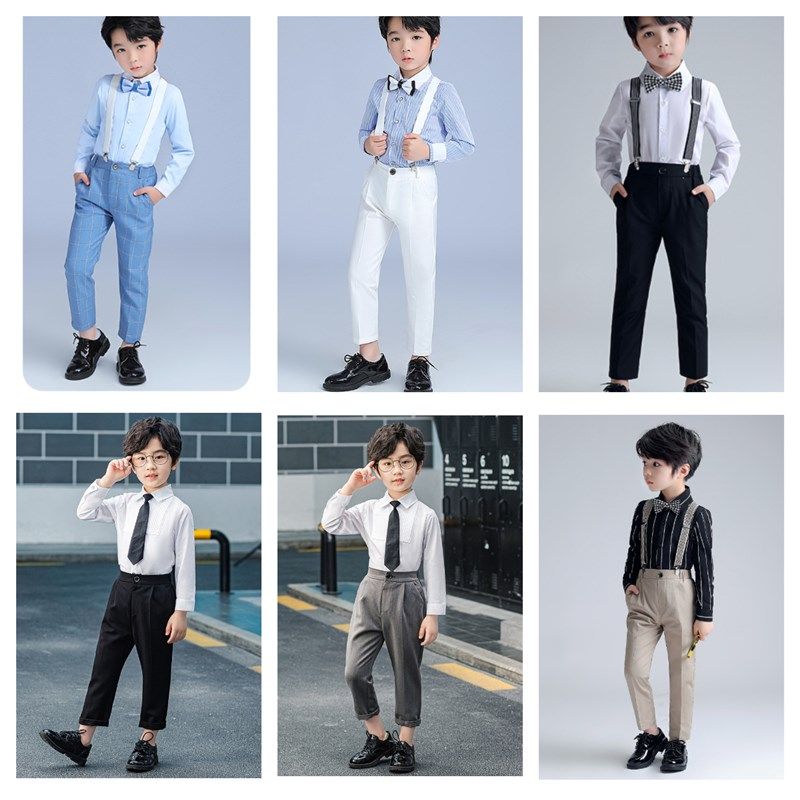 男童白衬衫西裤合唱服小学生孩子春秋幼儿园舞台表演西服套装礼服