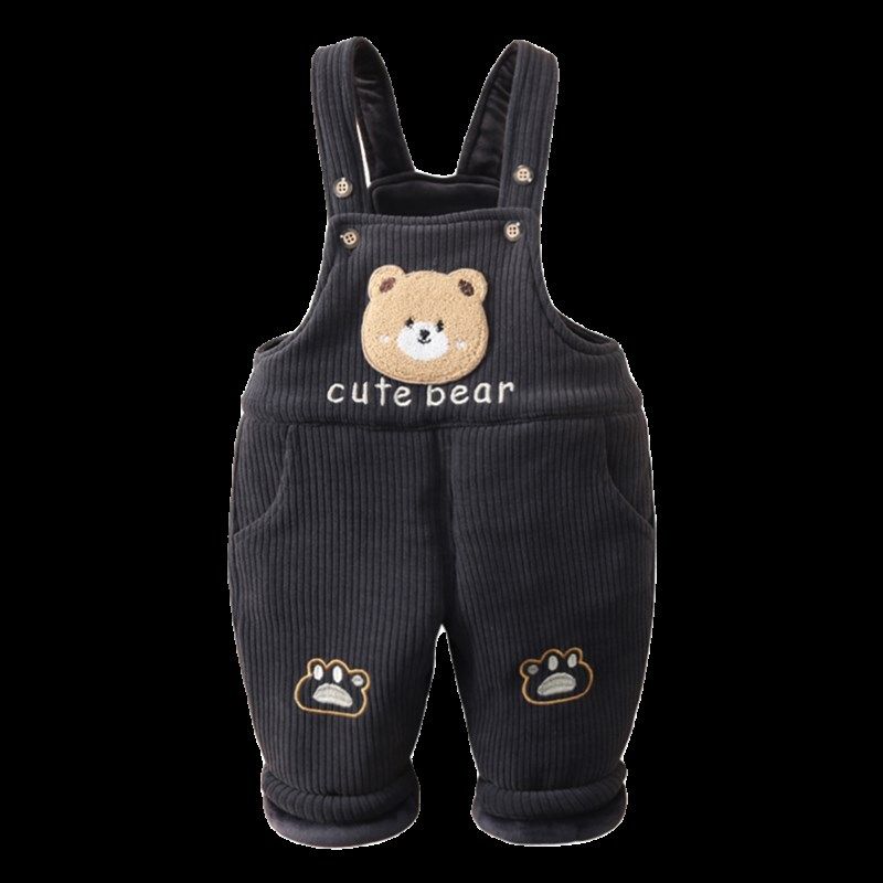 宝宝背带棉裤冬加棉加绒加厚男童儿童外穿一岁男宝婴儿背带裤冬款