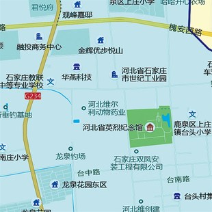 2024新款石家庄市区地图办公室挂图高清防水墙壁贴超大装饰画定制