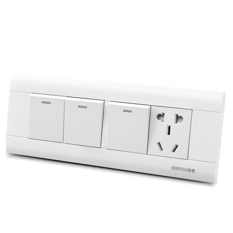 118型暗装四位开关插座面板三开五孔单双控3开5孔带双开双联电源