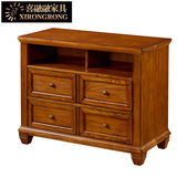 复古小户型一米长 简约欧式 美式 全实木电视柜1米卧室储物柜高款