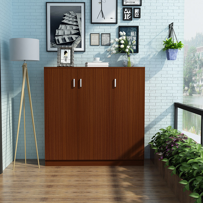 定制鞋柜阳台防晒家用门口外玄关地边收纳储物木柜子带锁订做尺寸