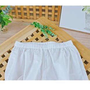 森系打底汉服叠穿裙袍衬裤 好搭配轻薄柔软宽松直筒纯棉花边九分裤