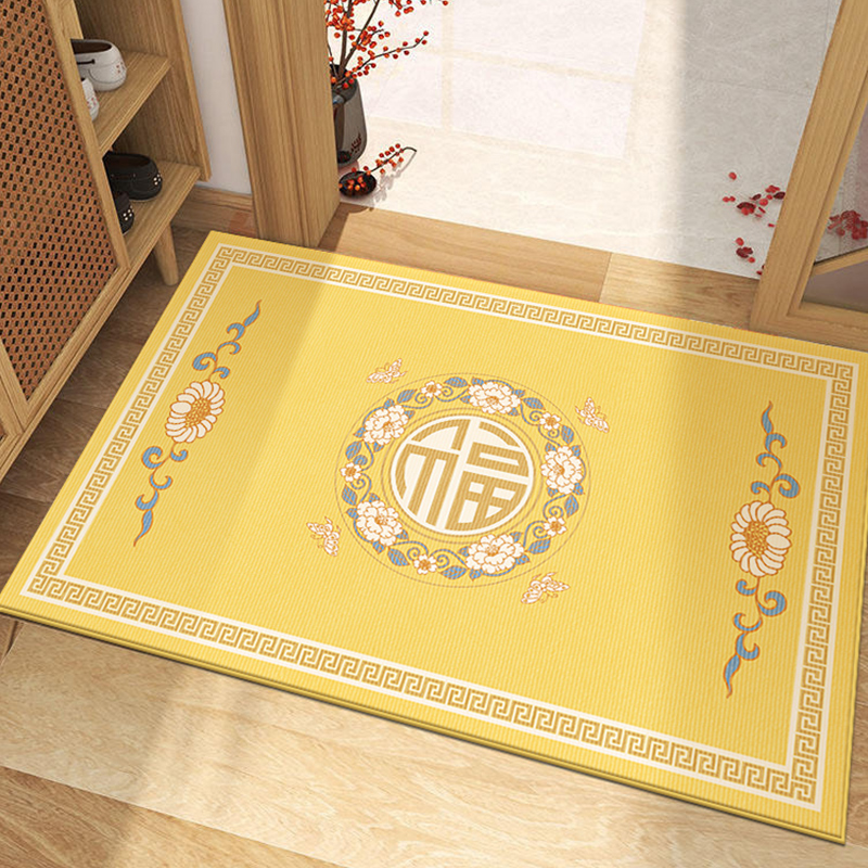 黄色进门地垫2023新款入户门垫门口家用脚垫大门入户地毯玄关鞋垫