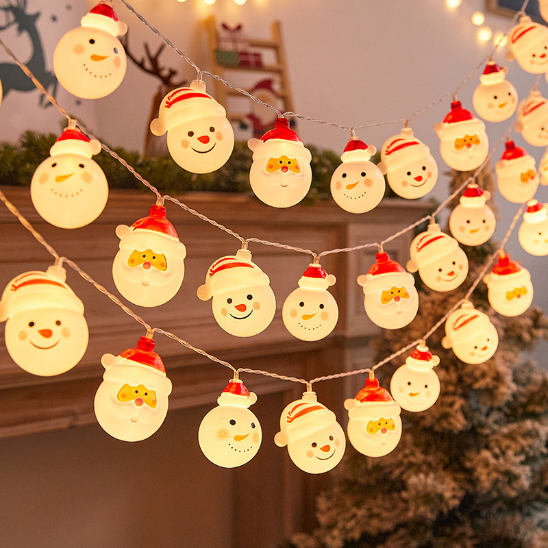 圣诞节装饰彩灯闪灯串灯圣诞树挂件圣诞老人雪人场景布置橱窗挂件
