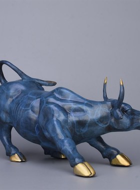 华尔街旺市牛摆件家居装饰品客厅纯铜牛办公室开业礼品工艺品摆件