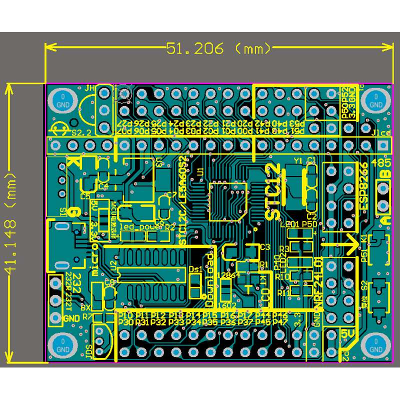 51单片机系小统板TC1开2C60S2 SST12发L板 STC12发EC60S2开板