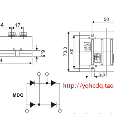 极速。单相整流桥模块MDQ200A 1600V 200A整流器桥堆桥组