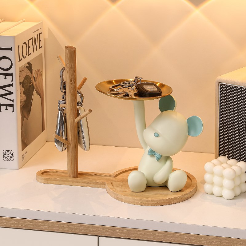 暴力熊钥匙收纳入户玄关摆件家居装饰品搬新家布置乔迁新居礼物品