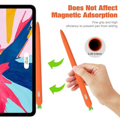 FONKEN For Apple Pencil 1 2 Case Cute Carrot Silicone Pen C