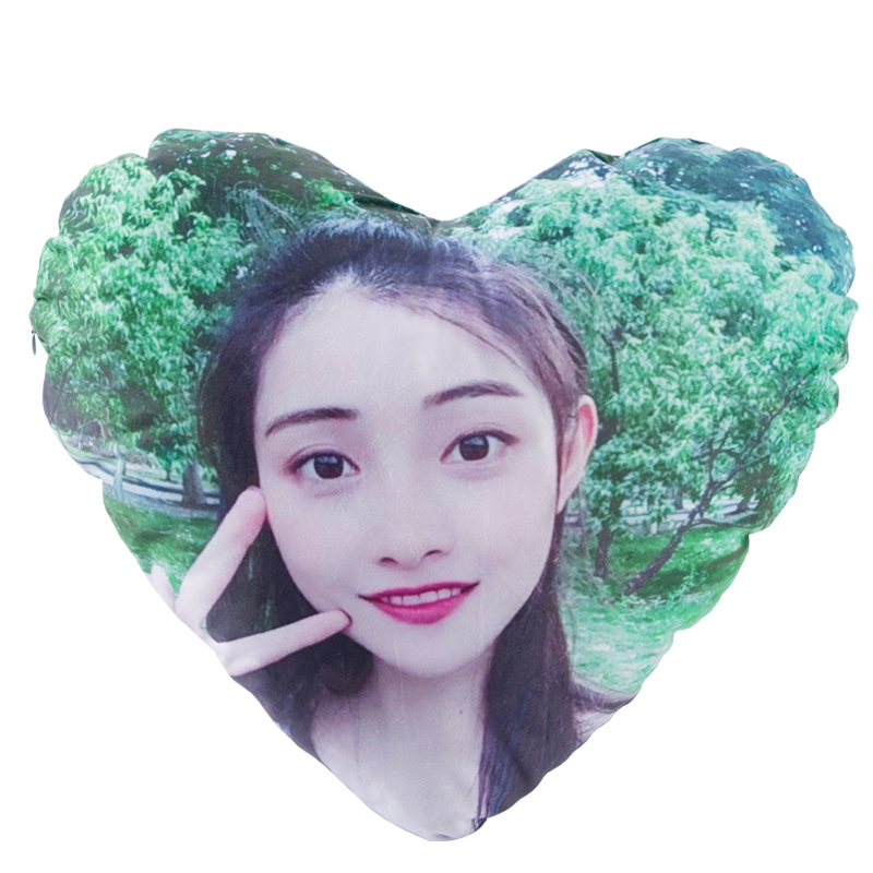 爱心形抱枕定制 可以印照片图案订制diy来图定做枕头送男生礼物