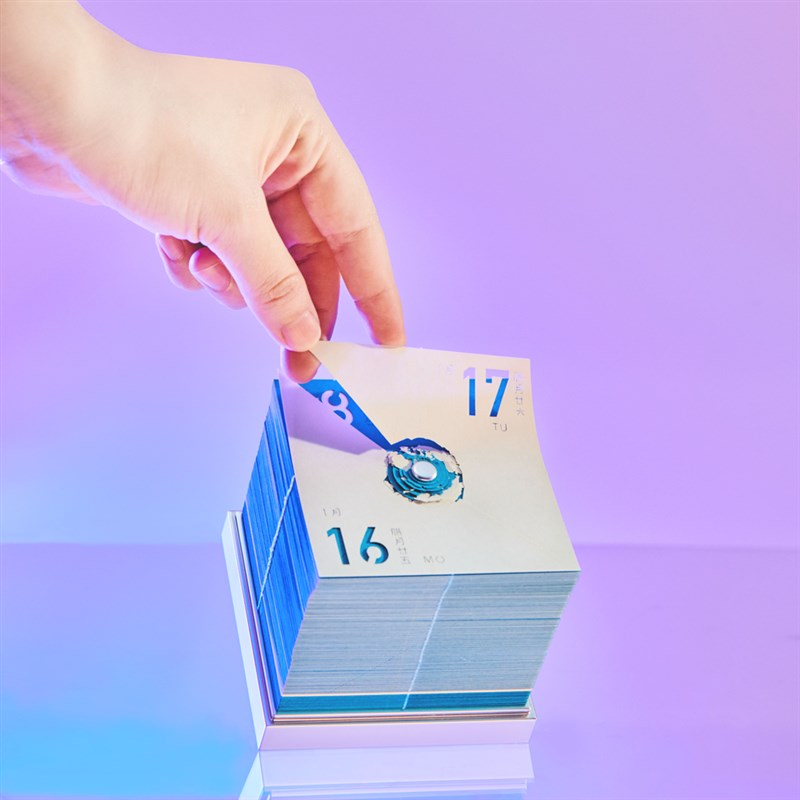 2023地球日历兔年纸雕3d立体模型台历手撕便签摆件节日礼品纸质