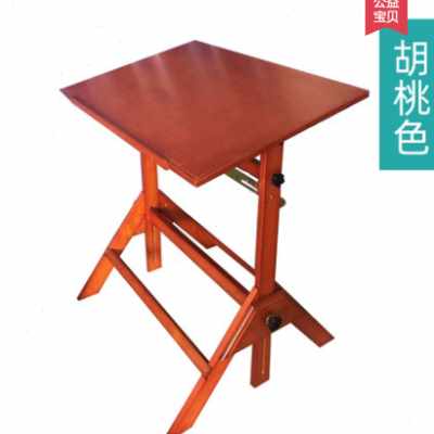 极速厂销实木木制可调节升降绘画桌画板原木绘图桌大号工作台画凳