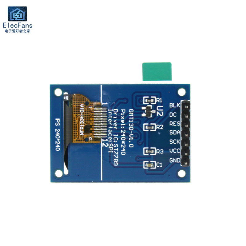 1.3寸彩色液晶屏TFT显示屏st7789模块ips高清显示器 SPI接口 7针