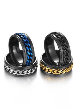 Rotate Rotating Anxiety Fidget rings Titanium Stainless Stee