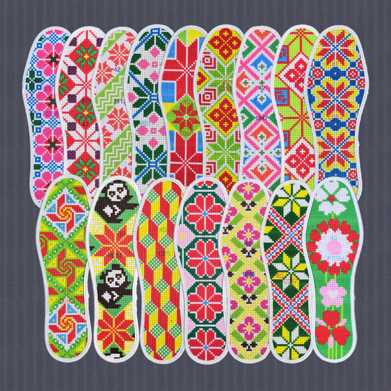 家居(5双10双装)十字绣鞋垫自己绣新款带针带线半成品绣花印花5双