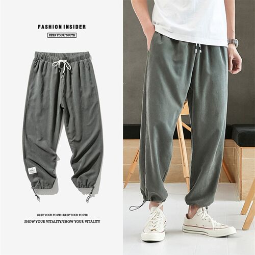 极速Spring Summer Hip Hop Harem Pants Men Joggers Ankle-Leng