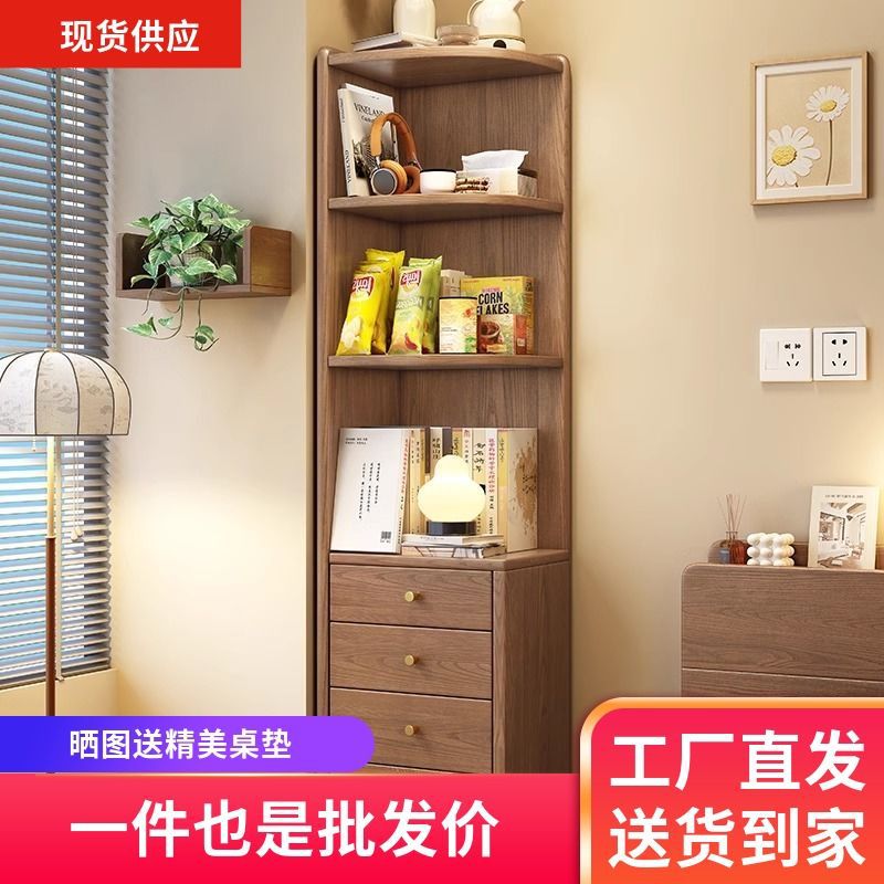 新款墙角三角卧室置物架餐厅角落收纳边柜靠墙三角柜子意式转角柜图片
