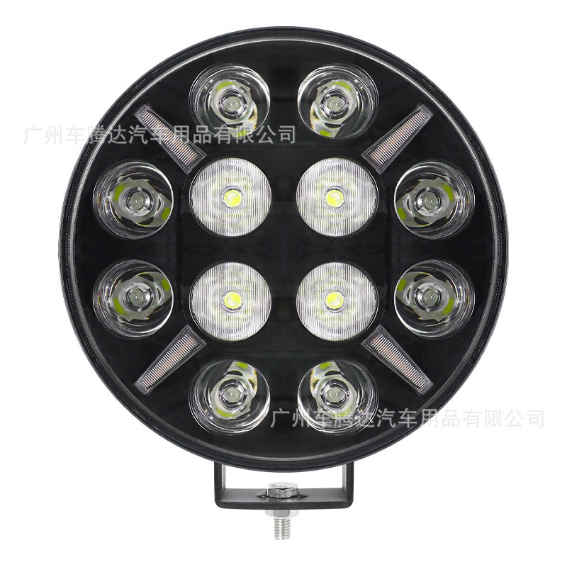 跨境热销9寸12led欧系卡车射灯120w适用前杠灯车顶灯越野车前大灯
