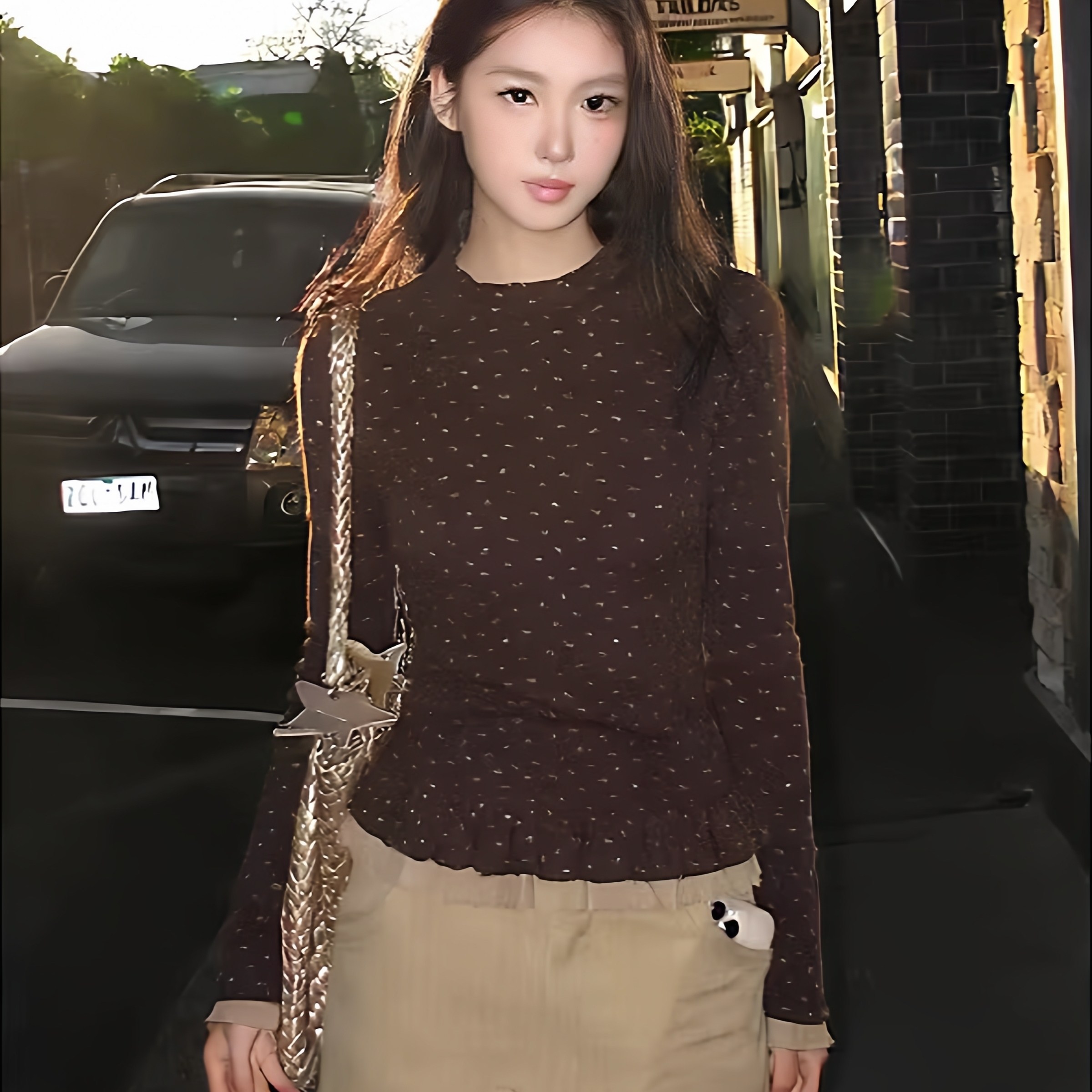 复古圆领双层花边设计感碎花长袖T恤女早春季喇叭袖气质内搭上衣,女装/女士精品,T恤,淘宝优惠券,粉丝福利购,淘宝优惠卷