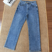 女遮肉显瘦休闲烟管九分裤 QiQi 1001 新款 百搭牛仔裤 牛仔蓝 四季