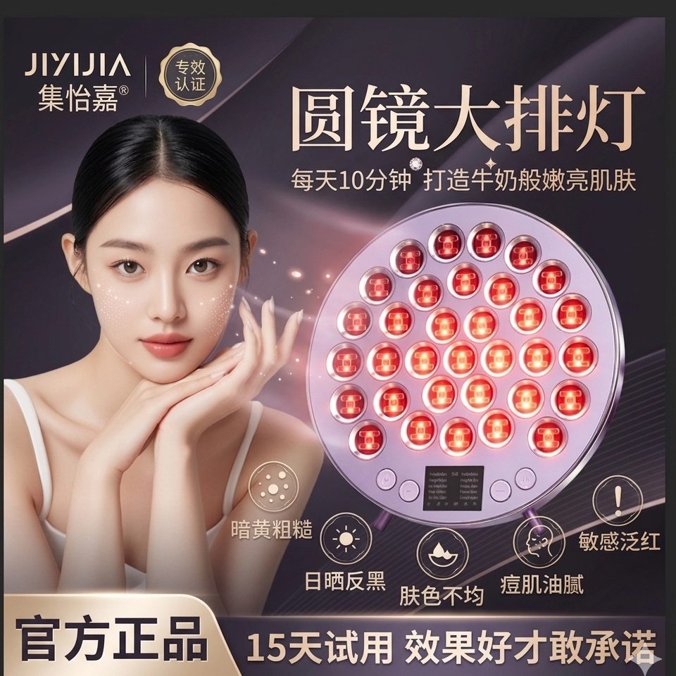 集怡嘉圆镜大排灯全身亮白美肤嫩肤淡印照灯痘痘暗沉红蓝光美容仪