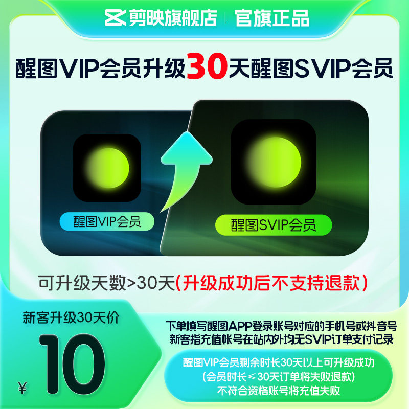 【醒图升级 限SVIP新客购买】醒图VIP会员升级SVIP会员30天升级包图片